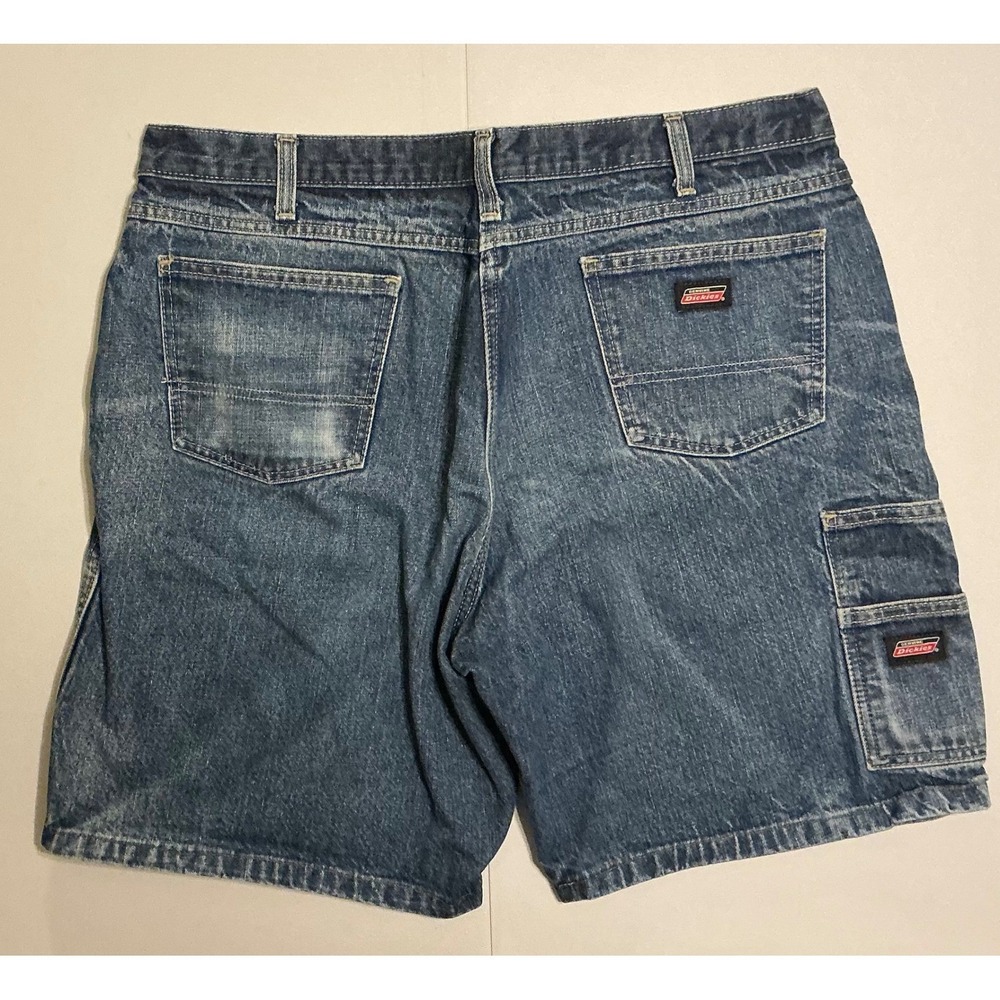 VTG Genuine Dickies Mens Baggy Carpenter Jorts Blue Faded Distressed W36 Utility